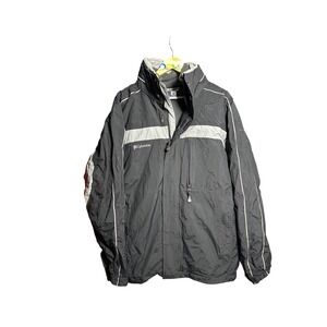 Columbia Men's Tall LT Interchange Jacket Black Gray Zip Up Fleece Lined